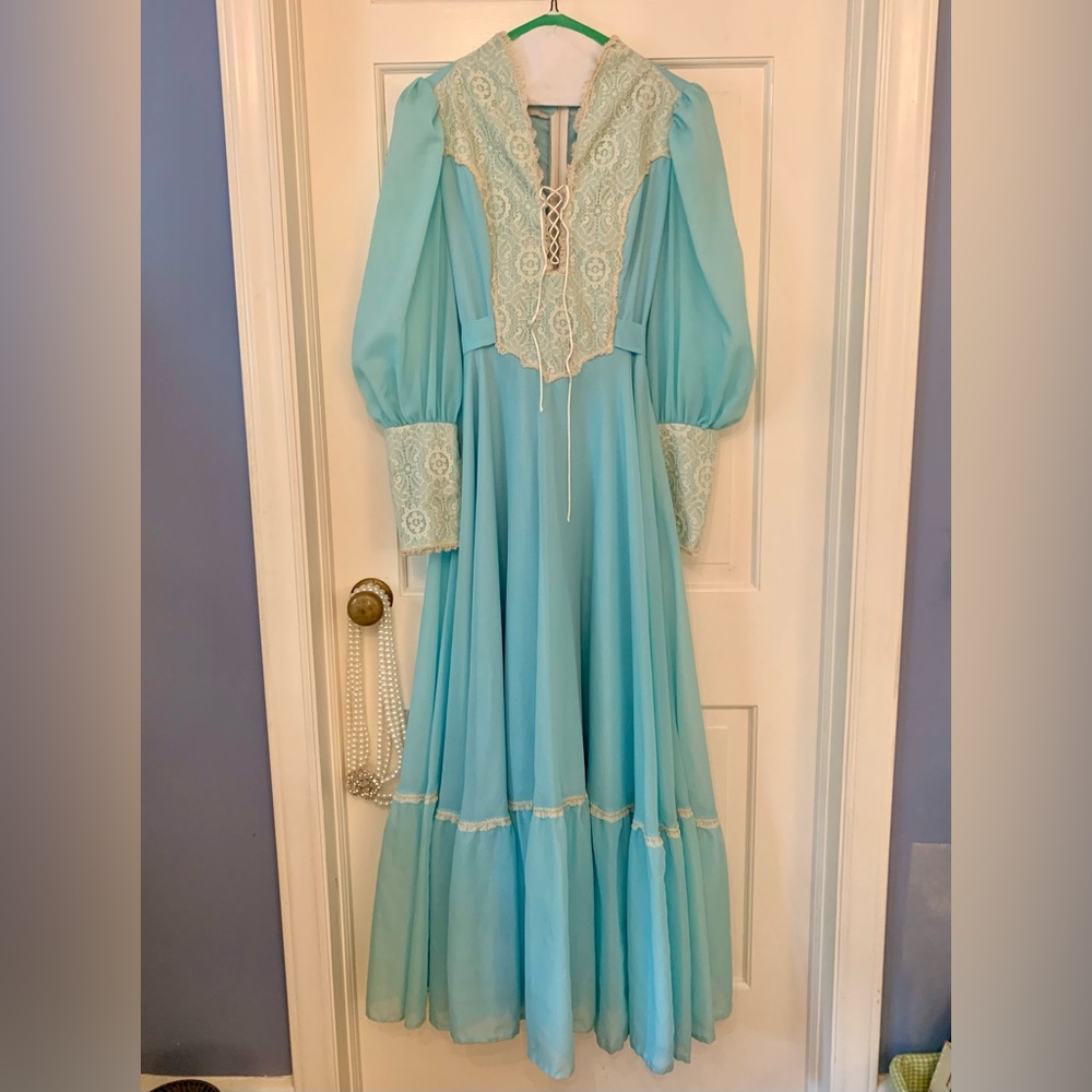 Handmade 1970s Vintage Lace Dress